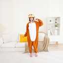 Unisex Adult Onesie Pajamas, Polar Fleece Cosplay Animal One Piece Halloween Costume Pajamas Homewear (3-4T, Squirrel)