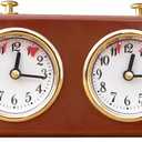 Analog Chess Clock Timer, Wind Up Professional Chess Clock with Large Easy to Read Dials No Batteries Required, Analogue Count Up/Count Down Timer for International Chess Games Tournament