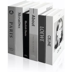 EFH 6 Pcs Faux Fashion Books for Home Decoration - Modern Aesthetic Living Room, Entryway, Coffee Table, and Shelf Decor (No.3 Set)