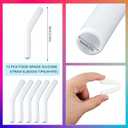 13pcs Silicone Straw Tips, Soft Reusable Drinking Straw Topper Fit for 8mm Outer Diameter for Hydraflow Straw Replacement Tip Covers BPA Free for Stainless Steel Straws (White)