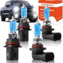 SHENKENUO Fit For Ford F-150 F-250 (1999-2003) F350 F450 F550 Super Duty (2001-2004),9007 High/Low Beam Ultra - High Performance Halogen Headlight Bulbs & 9145 Fog Bulbs,Plug-n-Play,Pack of 4