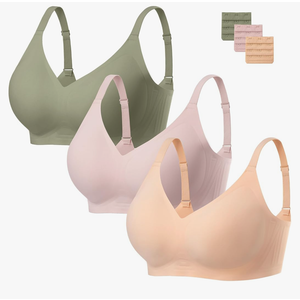 habibee Bra for Women No Underwire Comfort Seamless Bras Push Up Wireless Bras Full Coverage Bralettes, Bra Extender Size M