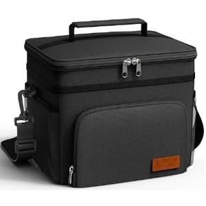 Large capacity lunch bag, square incubator, thickened aluminum foil outdoor insulation bag (Black size 34 * 25 * 26cm)