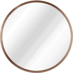 AOAOPQ Wall Mounted Circle Mirror Brushed Gold Metal Framed Round Mirror Bathroom Vanity Mirror for Bedroom Living Room (15.7"L x 15.7"W)