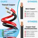 2x200Ft Solar Wire 10AWG, Solar Cables, Solar Extension Cable, 10 Gauge Tinned Copper PV Wire for Roofs RV Boat Automotive Camping Solar Panels Solar Chargers