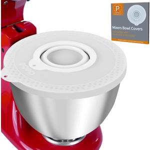 Silicone Mixers Bowl Cover Compatible with KitchenAid 4.5-5 Quart Tilt-Head Stand Mixers Bowl (White)