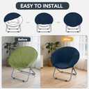 Velvet Stretch Saucer Chair Cover, (Only A Cover) Soft Round Moon Chair Cover for Adults and Kids, Removable Saucer Chair Cushion Covers for Indoor & Outdoor