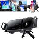 High Intelligent 2 in 1 Auto Rotating Car Charger Cell Phone/Pad Holder, One-Touch Rotatable Car Vent Mount for Smartphone/Pad/Foldable Phone (Black)