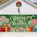 13 x 6 FT Christmas Garage Door Cover Banner Backdrop Decorations - Extra Large Candy Cane Gift Box Printed Hanging Door Background for Indoor Outdoor House Patio Lawn Outside Dcor Party Supplies