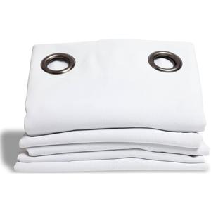 Moondream LumenControl Solid Blackout Curtain for Bedroom | Textured Fabric | Light Block for Windows & Sliding Doors | Made in Europe | Grommet | 55" W x 84" L | White - Snow MC720