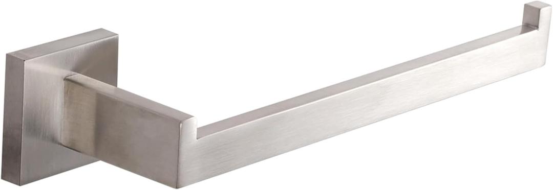 LANC Bathroom Hand Towel Holder Brushed Nickel Hand Towel Bar 10 Inche Right Side Square Towel Ring for Kitchen Bathroom Wall Mount Stainless Steel Modern Towel Racks Hanger, A8806BN