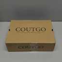 Coutgo Womens Kitten Low Heels Closed Pointed Toe Ankle Buckle Strap Pumps Suede Dress Wedding Shoes (7.5, Cool Black)