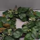 19.6 inch Artificial Magnolia Leaves Wreath for Front Door Large Silk Greenery Wreath Faux Magnolia Leaf Wreaths with Hooks for Outdoor Porch Home Mantel Christmas Tree Ornament Decor