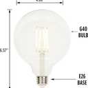 Westinghouse 5317500 6.5 Watt (60 Watt Equivalent) G40 Dimmable Clear Filament LED Light Bulb, Medium Base