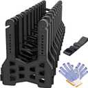 RVMATE RV Sewer Hose Support 10 Feet, Plastic Septic Hose Support Black, Easy to Set Up, Help Dumping Quickly and Securely, Comes with Gloves and Organization Strap