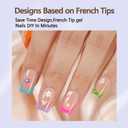 Misssix French Gel Nail Tips, 160Pcs French Tip Press on Nails Short Square, No Need to File Tips Pre-lasting, Fake Nails for Nail Art DIY 16 Sizes