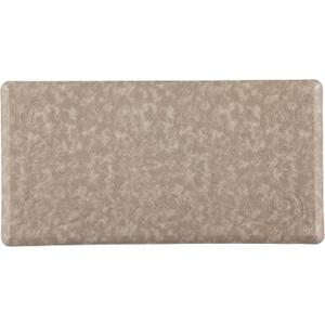 J&V TEXTILES Medallion Embossed Kitchen Mat Cushioned Anti Fatigue Floor Mat, Thick Non Slip Waterproof Kitchen Rugs and Mats, Standing Mat for Kitchen,Floor,Desk,Sink,Laundry, (Beige, 20"L x 39"W x 0.6"Th)