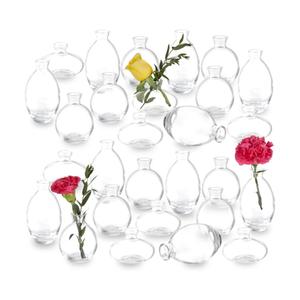 28 Clear Bud Vases in Bulk, Glass Small Bud Vase for Centerpieces, Mini Bud Vase Set for Flowers, Vintage Vases for Rustic Wedding Decorations, Table Decor Flower Bedroom Party Home Decor
