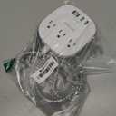 Flat Plug Power Strip, 6ft Ultra Flat Extension Cord - 3 Outlets 4 USB Ports (2 USB C) 22.5W/4.5A Desktop Charging Station, Power Strip No Surge Protection for Cruise Ship, Dorm Room Travel Essentials (White)