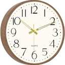 ComfyTune Vintage Wall Clock 16 Inch Quartz Silent Non-Ticking Analog Clock Battery Operated Rustic Round Decorative Clock for Living Room Kitchen Home Office Classroom