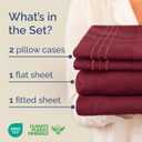 Full Size 4 Piece Sheet Set - Comfy Breathable & Cooling Sheets - Hotel Luxury Bed Sheets for Women & Men - Deep Pockets, Easy-Fit, Extra Soft & Wrinkle Free Sheets - Burgundy Oeko-Tex Bed Sheet Set