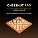 Chessnut Pro Tournament Size Electronic Chessboard — 55cm Board, Full Wooden Piece Recognition, AI Chess Computer, LED Lights — Professional Smart Chess Set, 33*33*2.2cm
