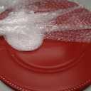 Bokon 6 Pack Valentine's Day Charger Plates 13" Round with Beaded Plastic Charger Plates Elegant Reliable Reusable for Wedding Party Event Table Tabletop Dinner Decoration(Red,Classic)