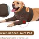 IDOMIK Dog Recovery Suit for Front Legs, Adjustable Dog Leg Sleeves to Stop Licking, Dogs Elbow Braces Protector for Leg Injuries Shoulder Wound, Cone Collar Alternatives,Khaki,XL