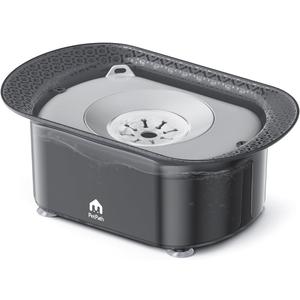 Dog Water Bowl, 2.2L No Spill Water Bowl for Dogs,with Suction Cup Foot Pad Reduce Refill, Anti Splash No Mess Dispenser Dripless Slow Drinking Water Bowl for Sloppy Messy Drinkers (Gray)