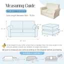 3 Pieces Velvet Loveseat Covers for 2 Cushion Couch Stretch Sofa Covers Washable Dog Couch Cover Embossed Leaf Design Furniture Covers for Sofa (Leaf Ivory, Loveseat)