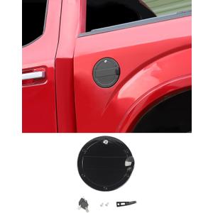Fit for 2015-2020 Ford F-150 Locking Fuel Gas Filler Tank Door Cap Cover with Keys, Gas Tank Cap Fuel Filler Door Cover Trim Exterior Accessories, Black