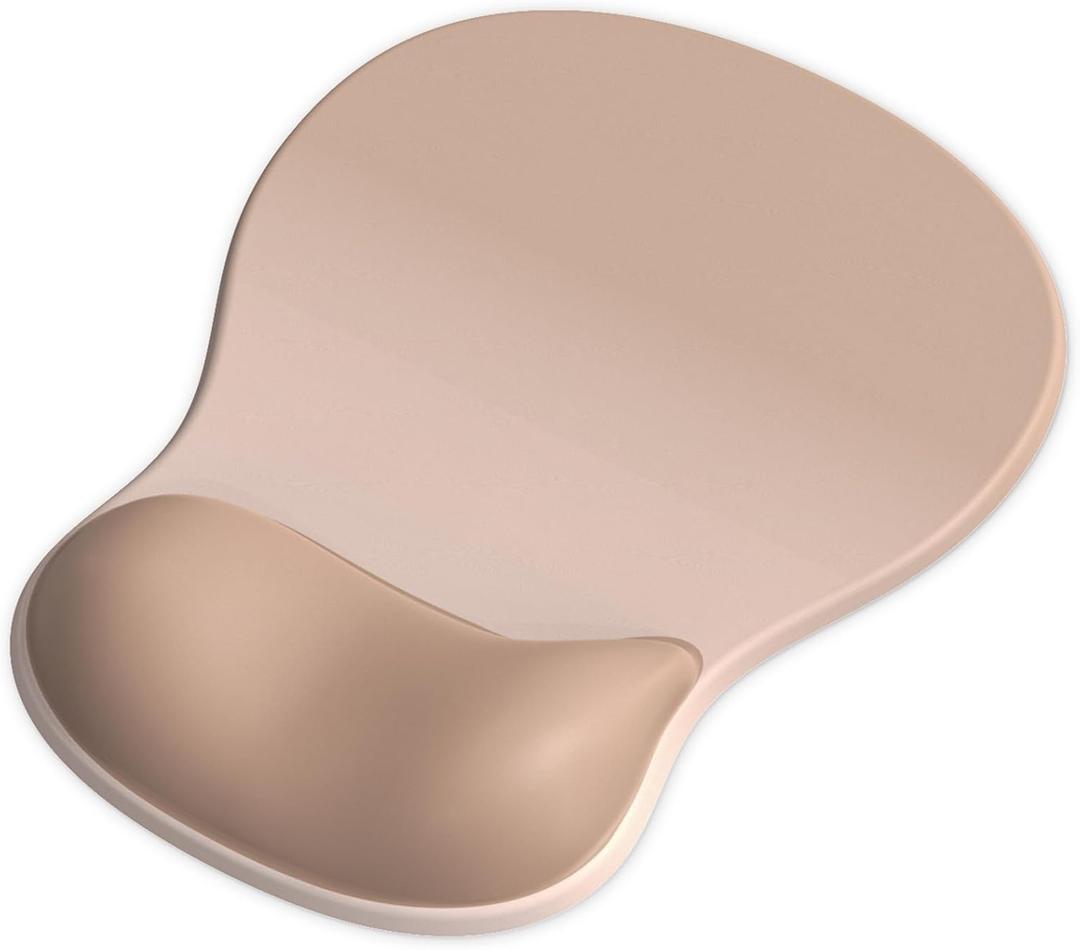 Ergonomic Mouse Pad with Wrist Rest, Gel Mousepad with Wrist Support, Pain Relief, Mouse Wrist Rest with Non-Slip PU Base, Computer Mouse Pad for Laptop, Desk, Gaming, Office, Home, Brown (Mocha Sand)