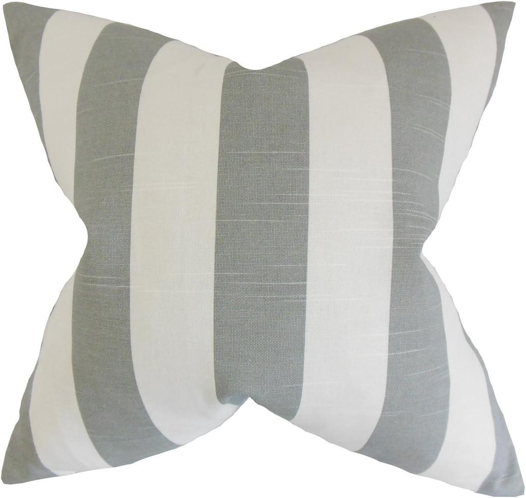 The Pillow Collection Acantha Stripes Throw Pillow Cover