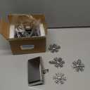 Stocking Holders for Mantle, 4 Pcs Weighted Christmas Stocking Holder, Magnetic Silver Snowflakes Stocking Hooks for Fireplace