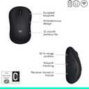 Logitech M185 Wireless Mouse, 2.4GHz with USB Mini Receiver, 12-Month Battery Life, 1000 DPI Optical Tracking, Ambidextrous, Compatible with PC, Mac, Laptop - Black