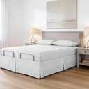 Bed Makers Never Lift Your Mattress Bed Skirt for Adjustable Beds, Split Corners, 15 Inch Drop Length, Queen, White