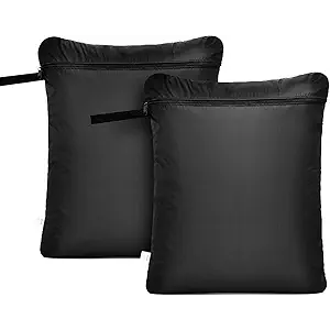 OTraki 2PCS Large Wet Bag 20x24 inch Waterproof Bag for Swimsuit Reusable Wet Dry Bag With Portable Handle Wet Clothes Storage Gym Bag for Beach Pool Drying do not exceed 176℉ Black & Grey