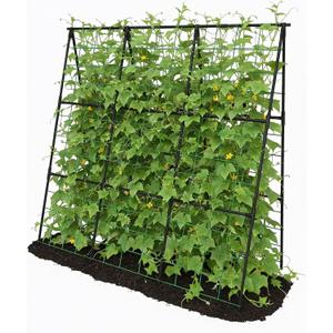 Cucumber Trellis - 49.4"*49.4" Metal Garden Trellis for Climbing Plants, Garden Trellis with Plastic-Coated Steel Pipe, A Frame Trellis for Cucumbers, Peas, Morning Glories(Black), 50"*32"*50"