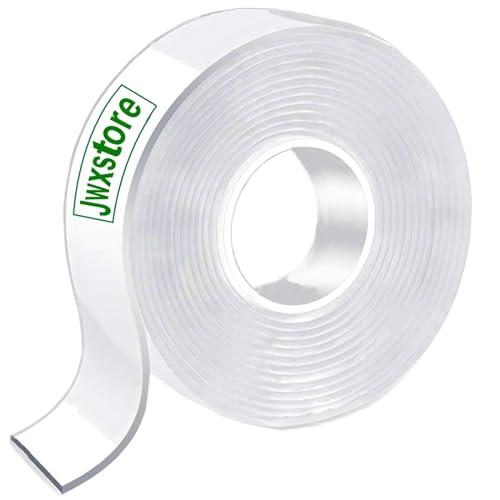 Jwxstore Double Sided Tape Heavy Duty, 16.5FT Nano Double Sided Adhesive Tape, Clear Mounting Tape Picture Hanging Adhesive Strips