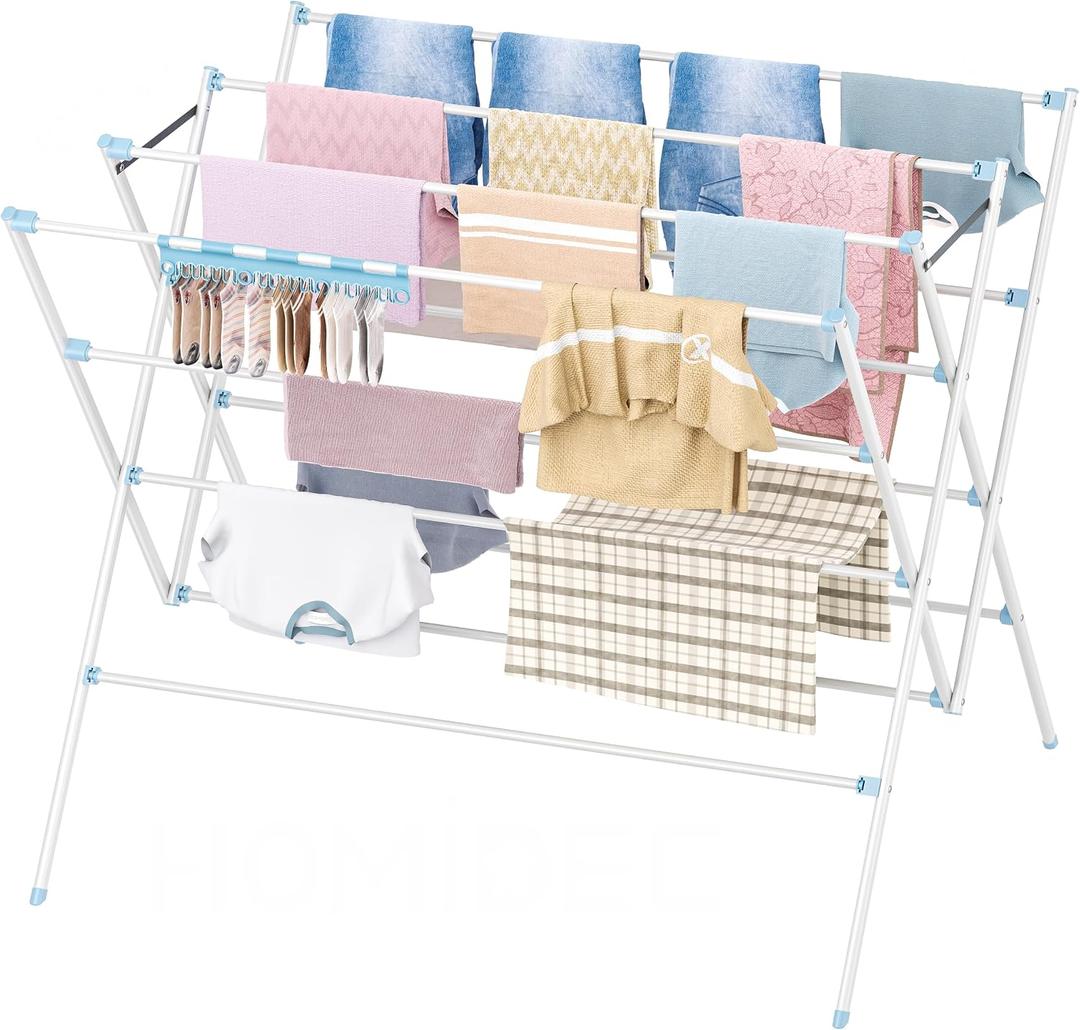 Drying Rack Clothing,35.4in Long Drying Poles Large Clothes Drying Rack, 38.2in
