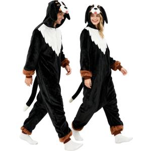 Bernese Mountain onesie adult Unisex Adult Pajamas Halloween Christmas Party Cosplay Costume, Large