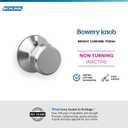 Bowery Knob Non-Turning Lock, Bright Chrome (F170 BWE 625)