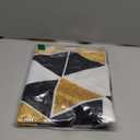 48" Christmas Tree Skirt, Modern Black White and Faux Gold Triangles Pattern Large Xmas Tree Mat for Holiday Party Ornament Rustic Farmhouse Decorations