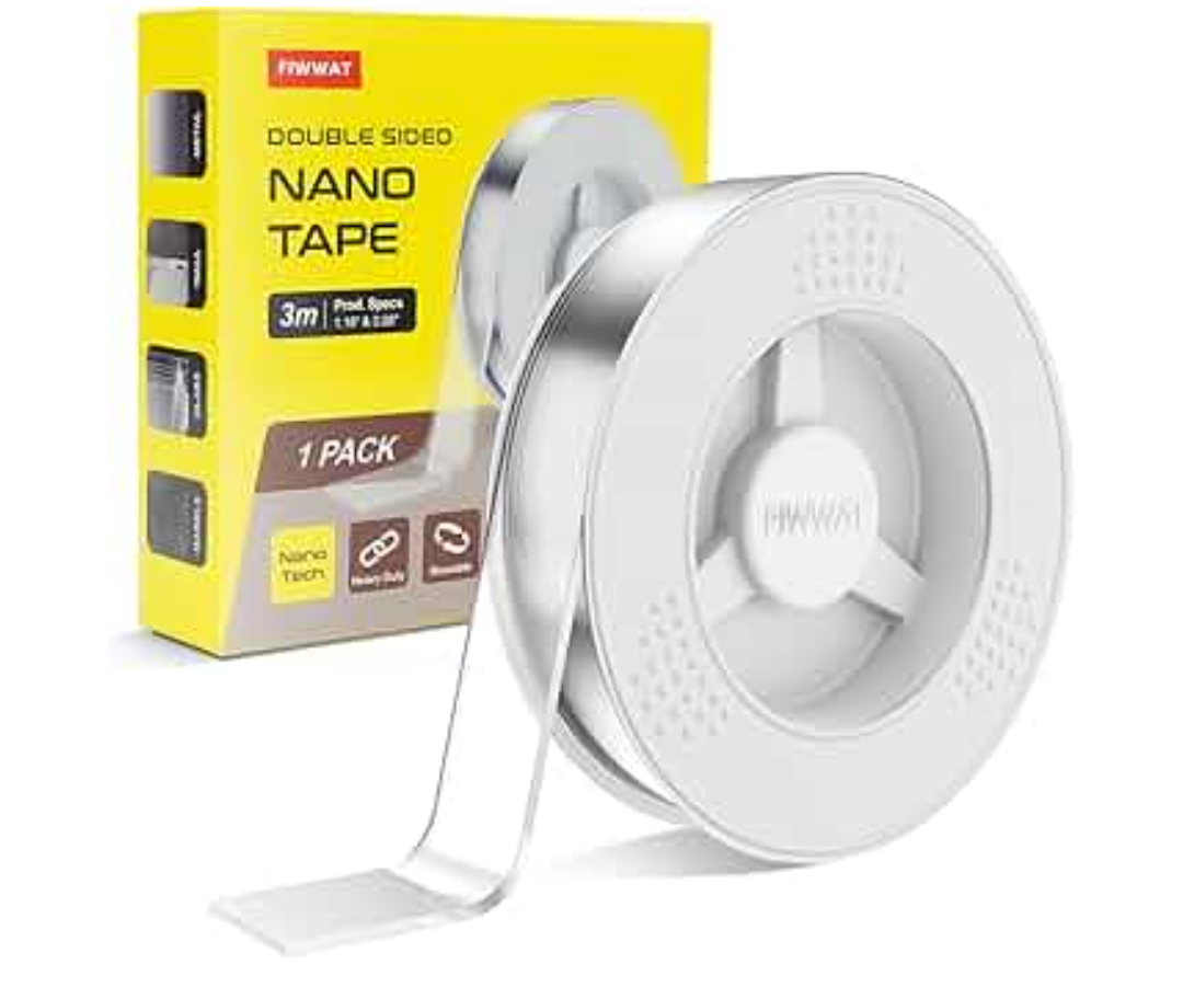 Double Sided Tape Heavy Duty, Extra Large Clear Mounting Tape, Strong Removable No Residue, Reusable Double Nano Tape for Walls, Photos, Poster, Carpet, Home Office Decor, 10FT Pack of 2