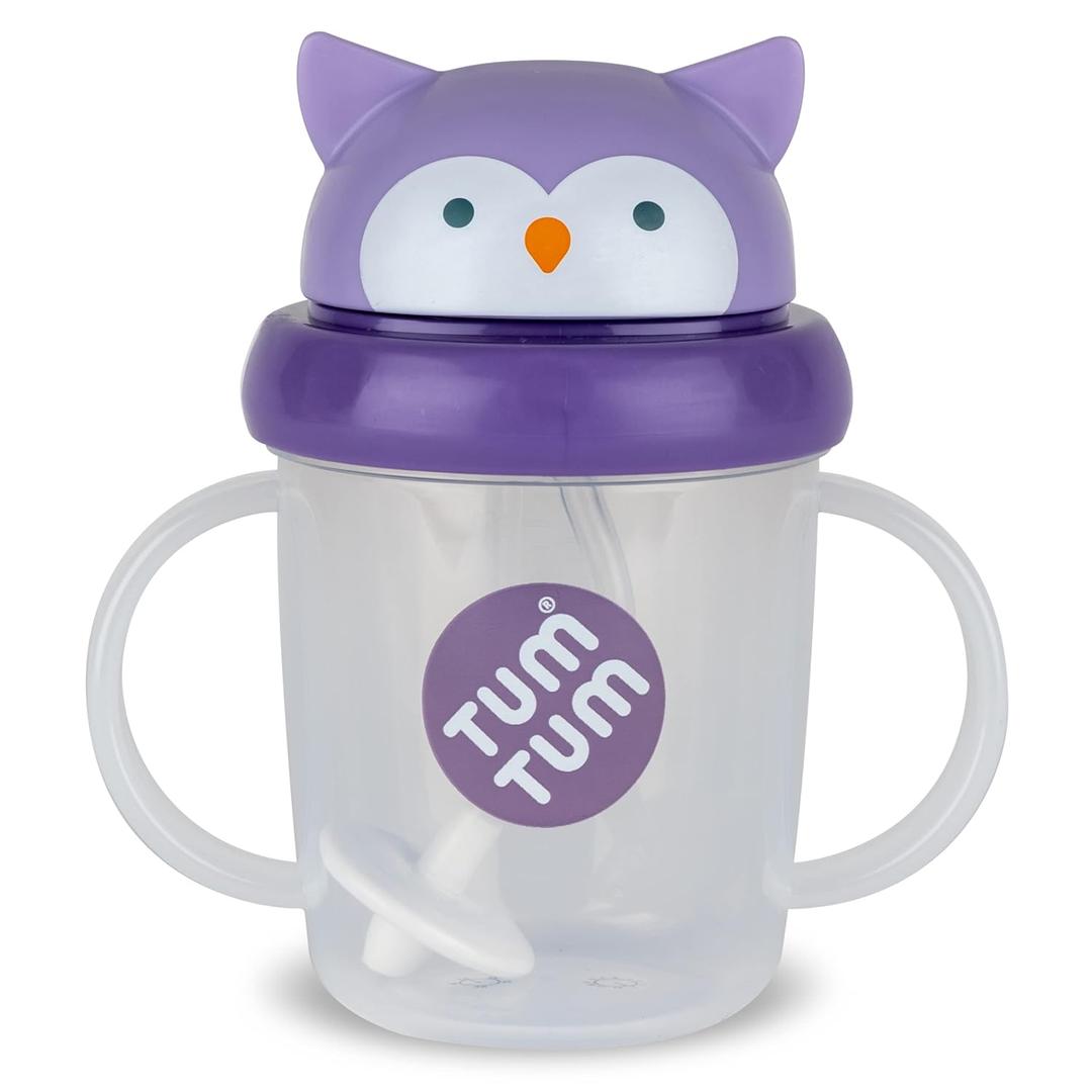 TUM TUM Tippy Up Free Flow Sippy Cup (No Valve), Sippy Cup for Toddlers, BPA Free (Olivia Owl 200ml)