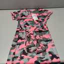 WDIRARA Girl's Camo Print Tie Front Round Neck Short Sleeve T Shirt Dress, 8 Years
