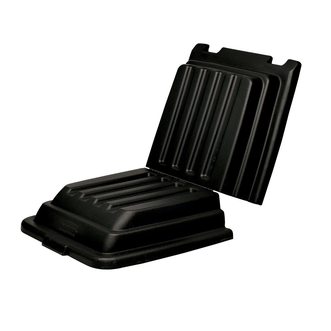 Rubbermaid Commercial Products Cube Lid for Utility Tilt Trucks, 1/2 Cubic Yard, Black Rolling Cart Accessory, Compatible with Tilt Trucks