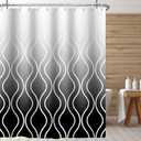 Black and White Striped Shower Curtain for Bathroom,Waterproof Polyester Fabric Bathroom Curtains Washable Shower Curtain Sets with 12 Pcs Hooks, 72x72 Inch