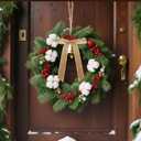 Senjie 24Pcs Christmas Velvet Bows for Tree, Vintage Ribbon Bows Ornaments for Garland Wreath Gift Wrapping Treat Bag Bakery Candy Bags DIY Crafts Holiday Decor (Khaki, 5" x 7", Width of 1")