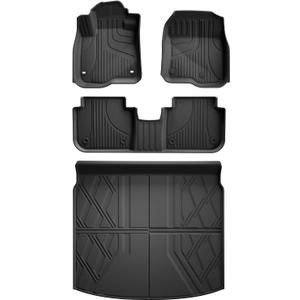 Floor Mats & Cargo Liner Fit for Honda CRV 2023-2025 2026 All Models (Include Hybrid) - Custom Fit All Weather Floor Liners & Trunk Mat (Upper Deck) 2025 CR-V Accessories Full Set Car Mats